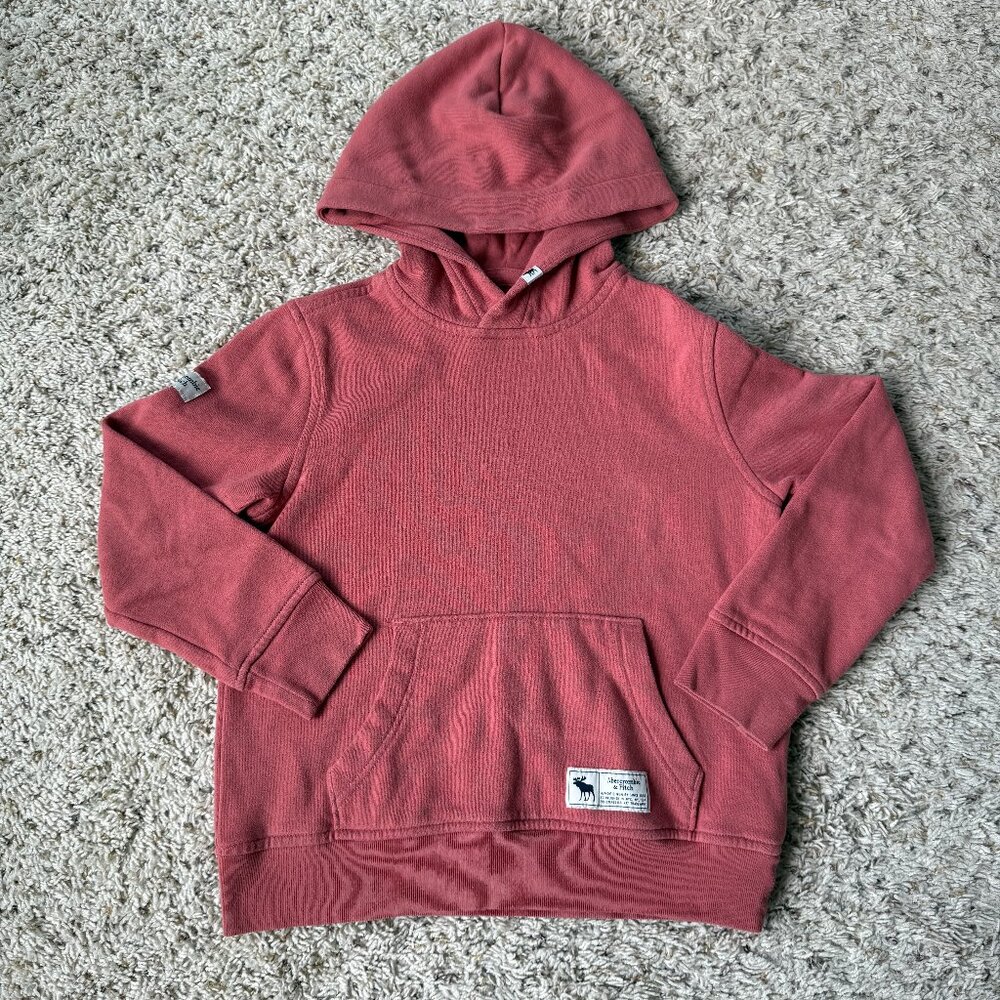 abercrombie kids popover hoodie red 7/8